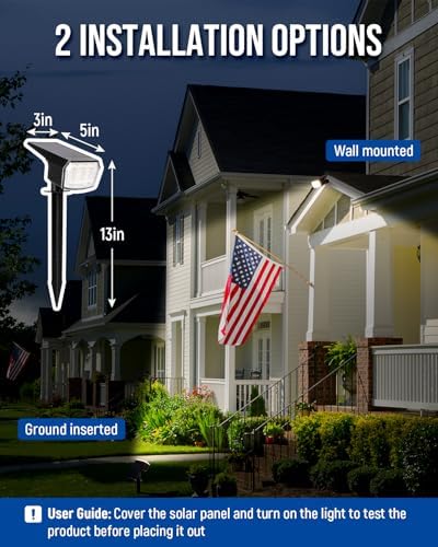 AUDERWIN Solar Spot Lights Outdoor Waterproof, 10 Pack, Warm White - Image 5