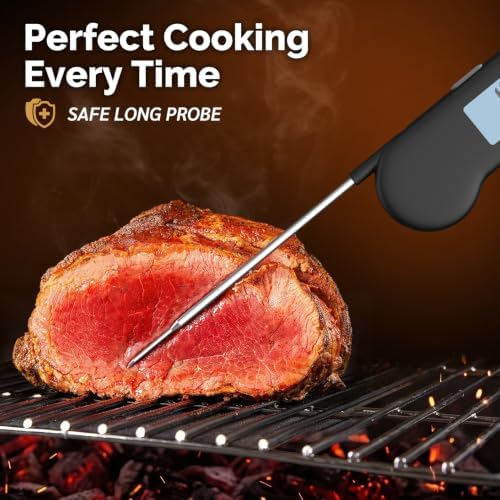 0.5 Sec Instant Read Meat Thermometer Digital for Outdoor Fryer, Black - Image 6