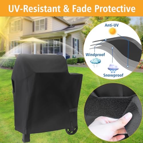 Grill Cover for Weber Searwood 600 Pellet Grill, 600D Waterproof - Image 4