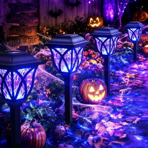 GIGALUMI Solar Halloween Lights Outdoor Decor, Solar Pathway Lights 6 Pack by GIGALUMI