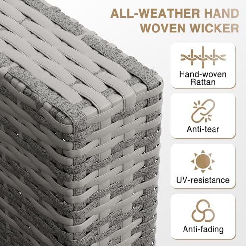 Aoxun Patio Furniture Sets, 7-Piece Outdoor Patio Furniture with Thick Cushions, Wicker Outdoor Conversation Set Sectional Sofa for Backyard, Poolside, Garden - Image 4