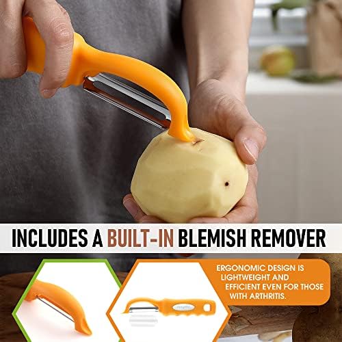 Spring Chef Swivel Potato Peeler with Soft Grip Handle, Set of 2, Mango - Image 5