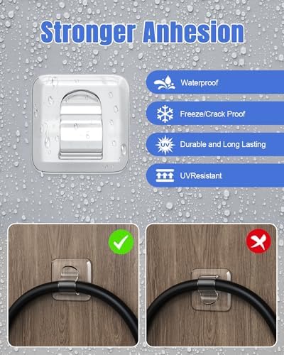 LZC 25 Pack Clear Adhesive Strips Hooks for Outdoor String Lights Clips - Image 3