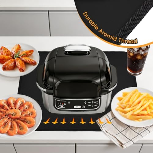 TOHONFOO Heat Resistant Mats for Countertop & Air Fryer, 14x12 in, Black - Image 3
