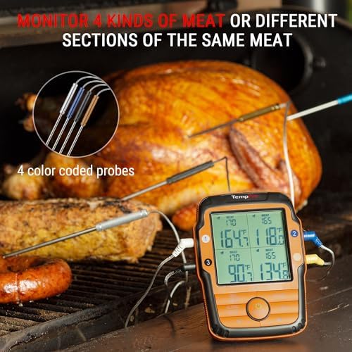 TempPro TempSync 1000FT Wireless Meat Thermometer for Grill with 4 Probes - Image 3