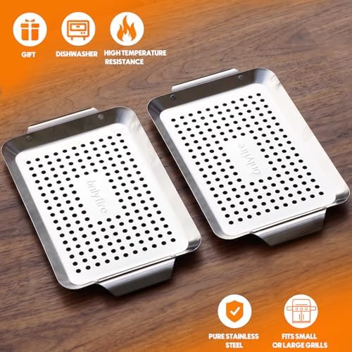 Onlyfire Stainless Steel Perforated Grill Baskets, 3 Pack - Image 5