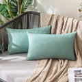 MIULEE Decorative Outdoor Pillow Covers Lumbar Waterproof 12x20 Teal by MIULEE
