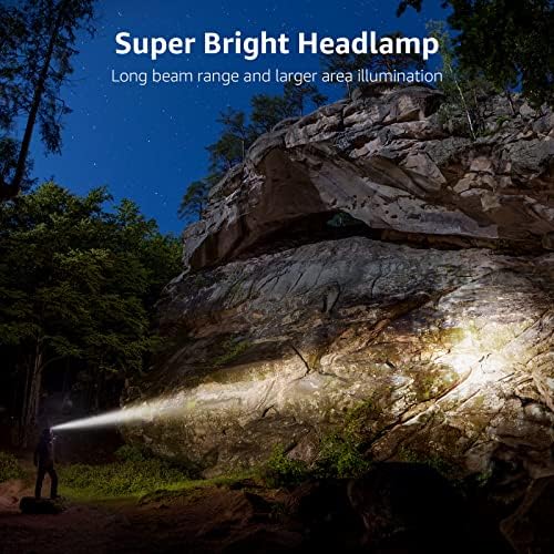Lepro LED Headlamp Rechargeable IPX4 Waterproof Headlight 2 Pack - Black - Image 2