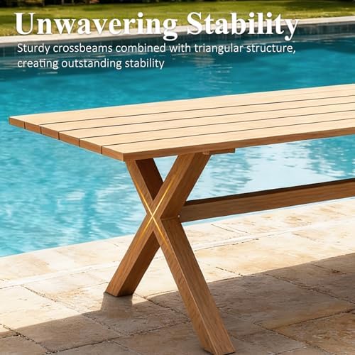 LayinSun 5 Pieces Outdoor Patio Dining Set, Aluminium Rectangular Dining Table and Wicker Rattan Chairs Set for Outside Backyard, Poolside - Image 6