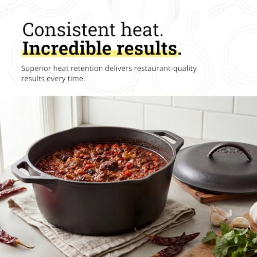 Lodge Cast Iron Dutch Oven with Loop Handle, Oven-Safe, 7 Quart - Image 3