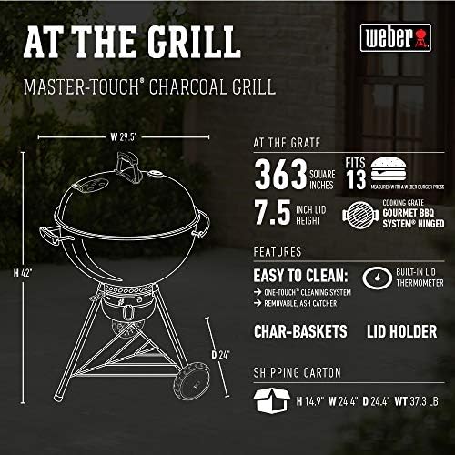 Weber® Master-Touch Charcoal Grill, 22-Inch, Deep Ocean Blue - Image 3