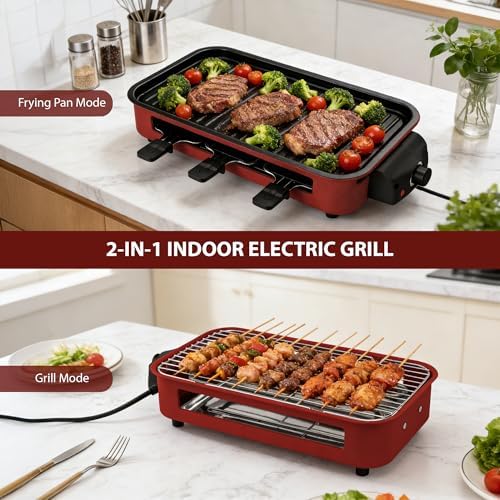 Pukomc Electric Indoor Grill,2 in 1 Indoor Grills for Kitchen - Image 3