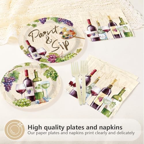 96Pcs Paint And Sip Wine Party Decorations for Adult Birthday Serves 24 - Image 3