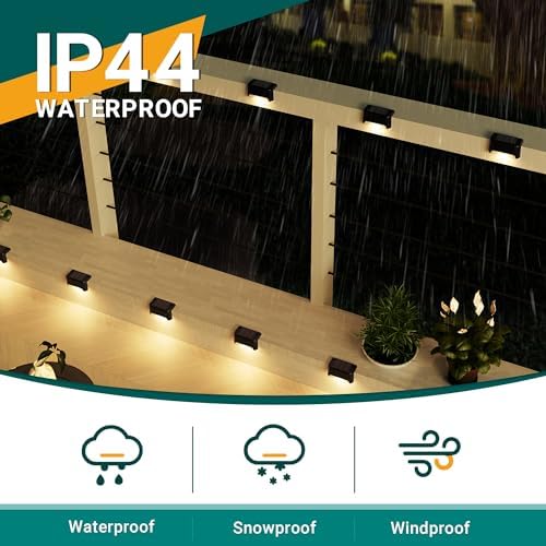 SOLPEX Solar Deck Lights Outdoor 16 Pack, Waterproof Led Light, Warm White - Image 4