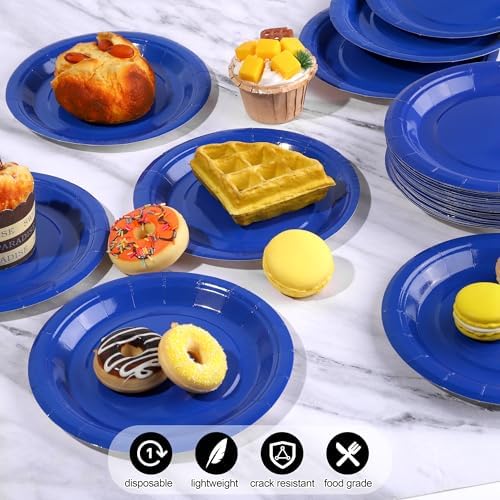 Breroa 72 Pcs Blue Paper Plates 7 Inch Bulk Blue Plates Disposable - Image 4