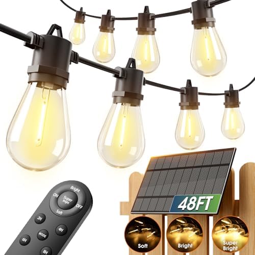addlon 54FT(2FT) Solar String Lights Outdoor, with 24 Bulbs, Last 20+ Hrs by addlon