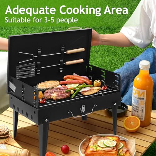 Outvita Portable Charcoal Grill, Foldable BBQ, Outdoor Smokers - Image 3