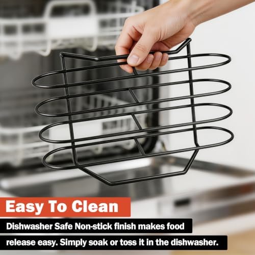 11" Non-Stick Rib Rack for Smoking and Grilling, BBQ Accessories - Image 6