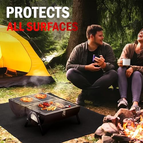 kanhiro 40x40 Inch Large Welding Blanket Fireproof Pad - 5mm Thickened Fire Resistant Carbon Felt Cloth, Flame Retardant Fabric, Heat Shield for Grill Cover, Soldering, Firepit, Smoker - Image 7