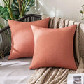 MIULEE Decorative Outdoor Pillow Covers Euro Waterproof 24x24 Coral Red by MIULEE