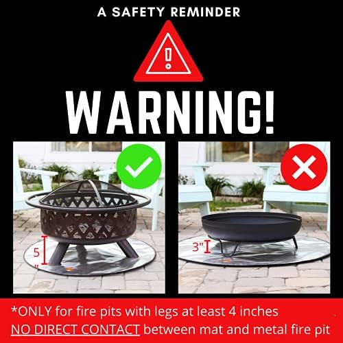 Fireproof Pros 36" Fire Pit Protector for Deck or Patio, Thick Heat Resistant Deflector, Triple Layer BBQ Mat - Image 6