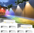 SOLPEX Solar Fence Lights Outdoor, 9 Fixed Colors ＆ Color Changing Fence Solar Lights Outdoor Waterproof IP65, LED Deck Lighting for Backyard Wall Step Patio Railing Pool Porch (8 Pack) by Solpex