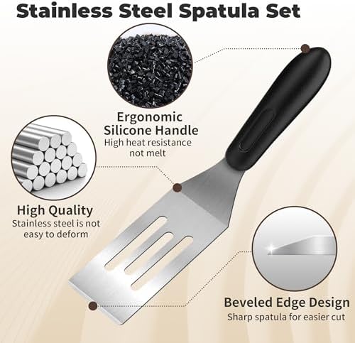Stainless Steel Mini Spatula (2PC),Small Turners for Cake Brownies Pancakes - Image 3