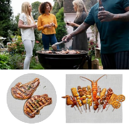 Grill Mesh Mat Set of 5 Non-Stick BBQ Grill Mats Reusable Grilling mat for Gas, Charcoal, Pellet, Oven & Air Fryer, 15.7 x 13 Inch - Image 7