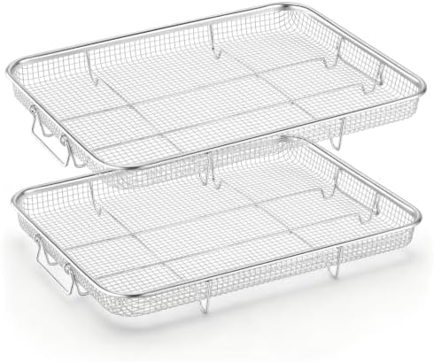 TeamFar 15.4 Inch Air Fryer Basket for Oven, Air Fryer Rack, 2 Pieces by TeamFar