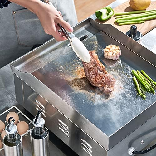 EGGKITPO 14 Inch Electric Griddle 120V 1800W, Non-Stick Flat Top Grill Commercial Electric Countertop Griddles Stainless Steel Adjustable Temperature Control 90℉-575℉ for Home or Restaurant Use - Image 2