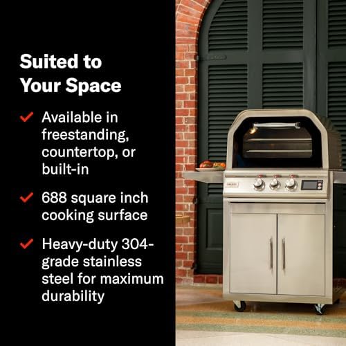 Blaze 26-Inch Freestanding Propane Outdoor Pizza Oven with Rotisserie & Cart | 17-Inch Rotating Ceramic Pizza Stone | Dual Cooking Racks | Digital Controls & Meat Probes | BLZ-26-PZOVN-LP - Image 6