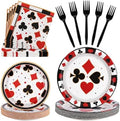 100 Pcs Disposable Casino Tableware Set for 25 Guests by COSINIA