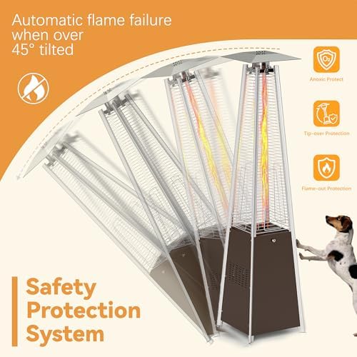 FOOWIN Patio Heater 48,000 BTU Outdoor Propane Heater with Wheels - Image 4