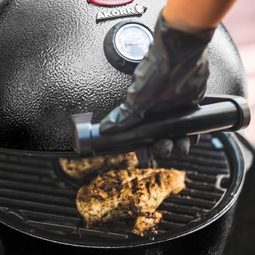Char-Griller AKORN Jr. Portable Kamado Charcoal Grill and Smoker, Triple-Wall Insulated Steel with Cast Iron Grates and Locking Lid, 155 Sq. In. Cooking Area, Black - Image 2
