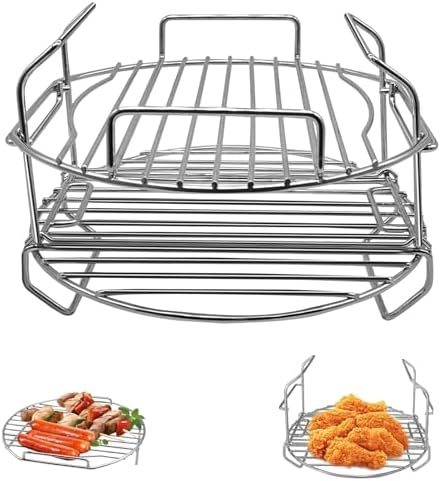 Air Fryer Wire Rack for Ninja Foodi FD401 12 IN 1 OS401 10 IN 1 8 Quart Pressure Cooker, Stainless Steel Air Fryer Replacement Parts Baking Rack Accessories, Dishwasher Safe by Unknown