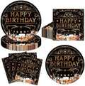 40pcs Whiskey Birthday Party Decorations Whiskey Plates and Napkins Aged to Perfection Birthday Decorations for Men,Suitable for 20 Guests by UkralMagic