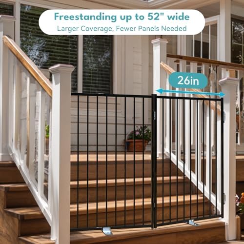 No Pawblems Freestanding Dog Gate with Door for Indoor & Outdoor, 36'' Tall - Image 4