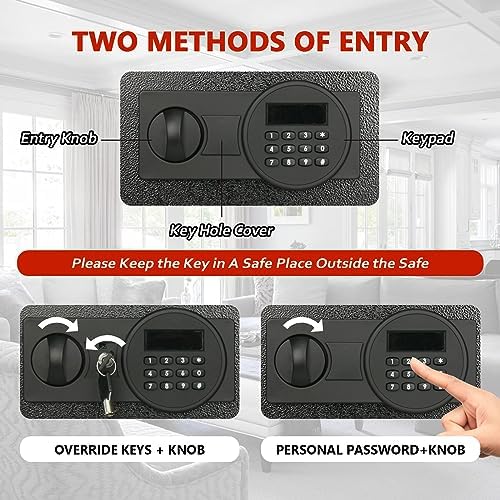 Voncabay Money Safe Box for Home with Digital Keypad, 2.2 Cu. Ft., Black - Image 6