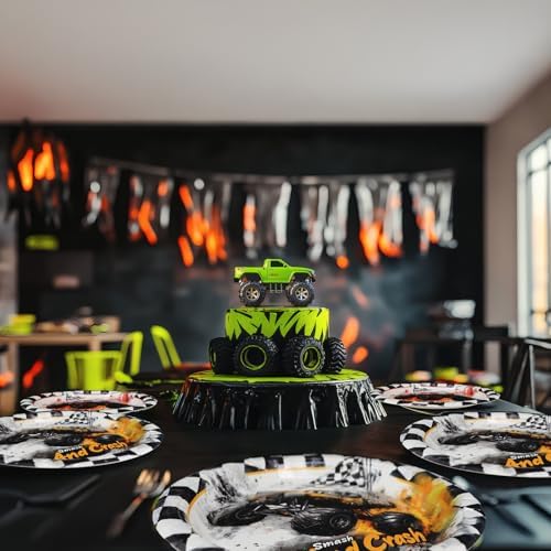 Monster Truck Party Decorations - Monster Truck Party Plates and Napkins for Kids Birthday Party, Serves 40 Guests - Image 6