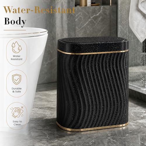 Ogikey Bathroom Small Trash Can with Automatic Touchless Lid, 2.6 Gallon Smart Garbage Can Narrow Waterproof Trash Bin for Bedroom, Office, Living Room - Image 5