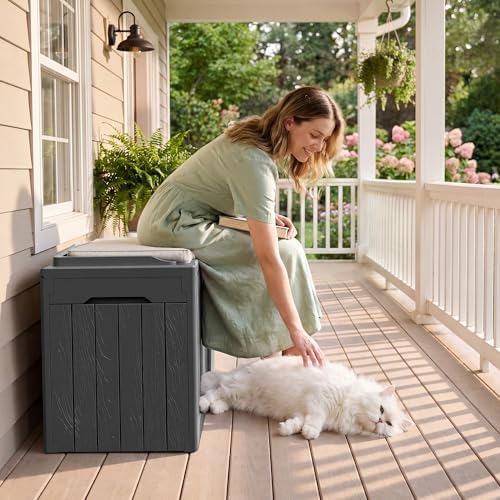 JUMMICO 31 Gallon Resin Deck Box Waterproof Outdoor Storage Boxes - Image 7