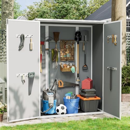 UDPATIO Vertical Storage Shed,51 Cu.ft Resin Outdoor Cabinet,Dark Grey - Image 4
