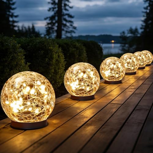 JKIMK Solar Globe Lights Outdoor Waterproof-Solar Balls for Garden by JKIMK