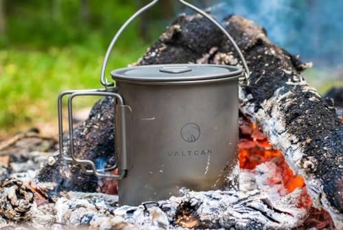 Valtcan 900ml Titanium Pot Boil Cook & Drink From One Pot, 134g Ultralight, Thicker Gauge Grade 1 Ti, Aligned Bail Handle, Lid with Steam Holes, Campfire & Stove, Mesh Bag - Image 4
