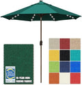 EliteShade USA 10-Year-Non-Fading 10ft Market Patio Umbrella, Commercial Grade Table Sun Umbrella with 80 Solar LED Lights, Crank Open, Windproof & UPF 50+ UV Protection for Garden, Deck, Pool, Backyard, Forest Green by EliteShade