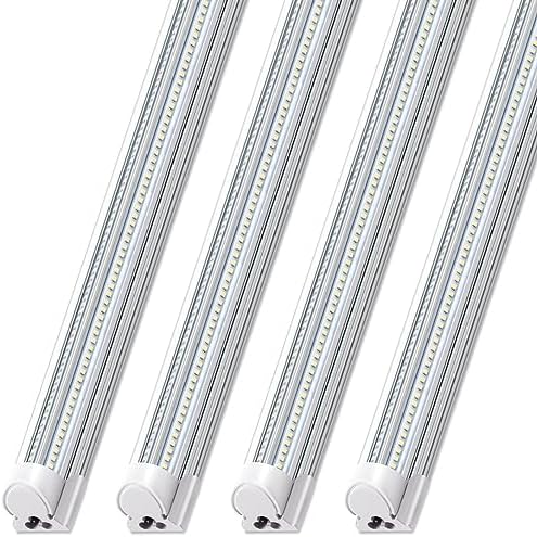 Barrina T8 LED Shop Lights 8FT, 100W 15000LM 6500K, High Output, 4 Packs by Barrina