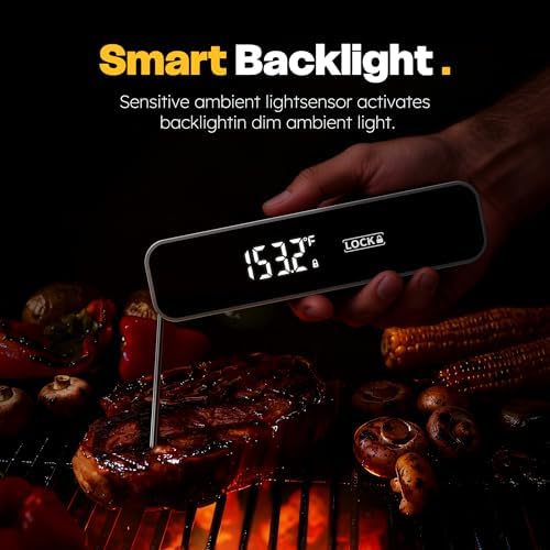 0.3 Sec Instant Read Meat Thermometer Digital for Grilling, Grey - Image 5