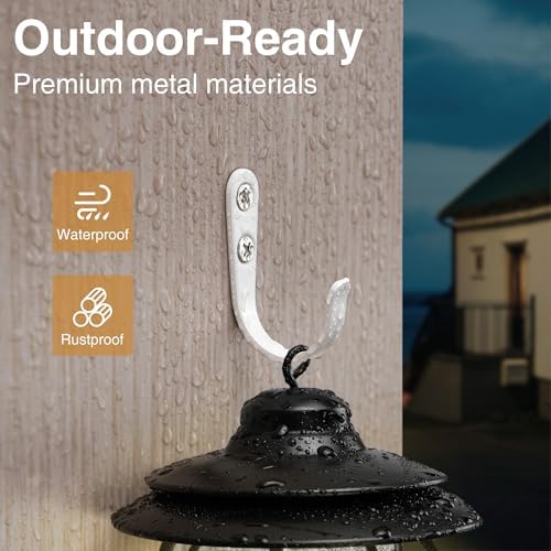 10Pcs Wall Hooks, White Metal Coat and Towel Hooks, Holds Up to 40 lbs - Image 3