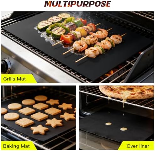 16.45 x 142 Inch Grill Mats for Outdoor Grill,Cut to Any Size Grill Mats Non Stick -100% Non-Stick Reusable Mats for Gas, Charcoal or Electric Grills - Easy to Clean - Image 5