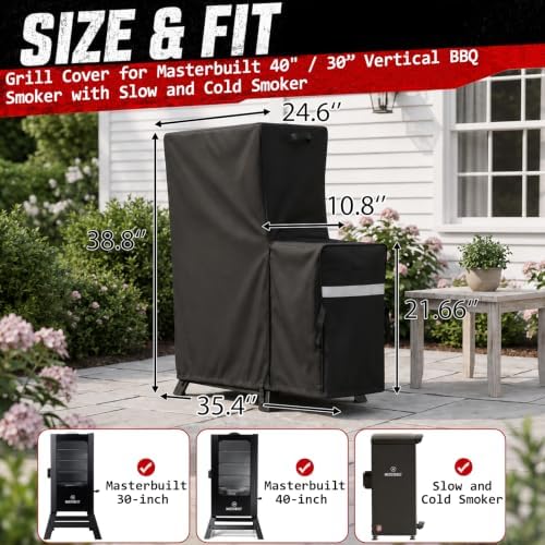 Utheer Grill Cover for Masterbuilt 30/40 Inch Slow and Cold Smoker Side Box - Image 3